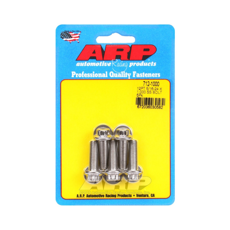 Set de șuruburi și piulițe universale ARP 5/16-24 – Oțel inoxidabil, 12 bucăți x 5 - ARP-712-1000 - 712-1000 - 3666618197371